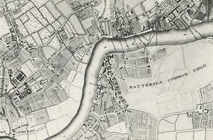 Mapa Battersea & Chelsea, 1748